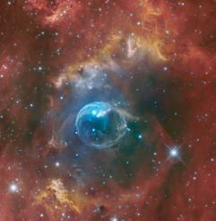 NGC 7635 (The Bubble Nebula) - A strong stellar wind and intense radiation from a star has blasted out the structure of glowing gas against denser material in a surrounding molecular cloud.