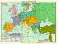 Karte von Europe um 1900